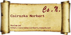 Csirszka Norbert névjegykártya